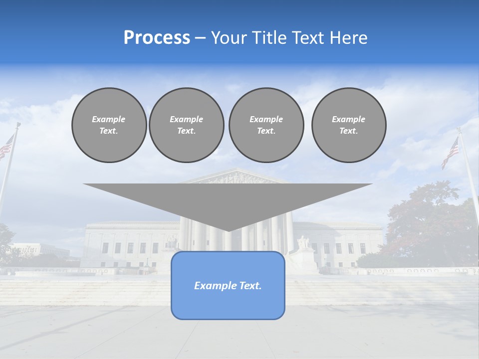 A Large Building With Columns And Flags In Front Of It PowerPoint Template