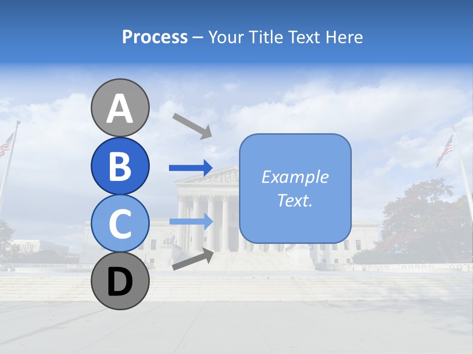 A Large Building With Columns And Flags In Front Of It PowerPoint Template