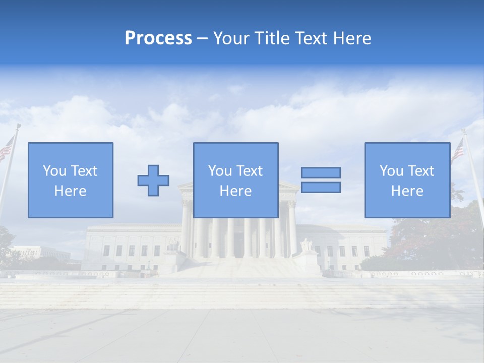 A Large Building With Columns And Flags In Front Of It PowerPoint Template