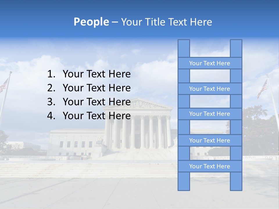 A Large Building With Columns And Flags In Front Of It PowerPoint Template