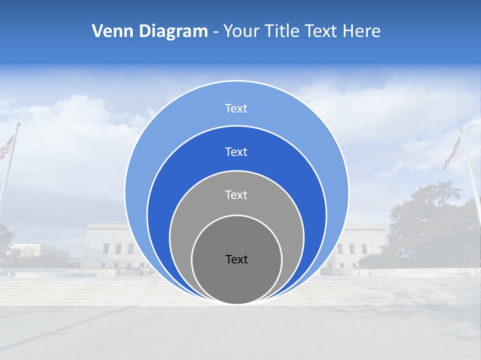 A Large Building With Columns And Flags In Front Of It PowerPoint Template