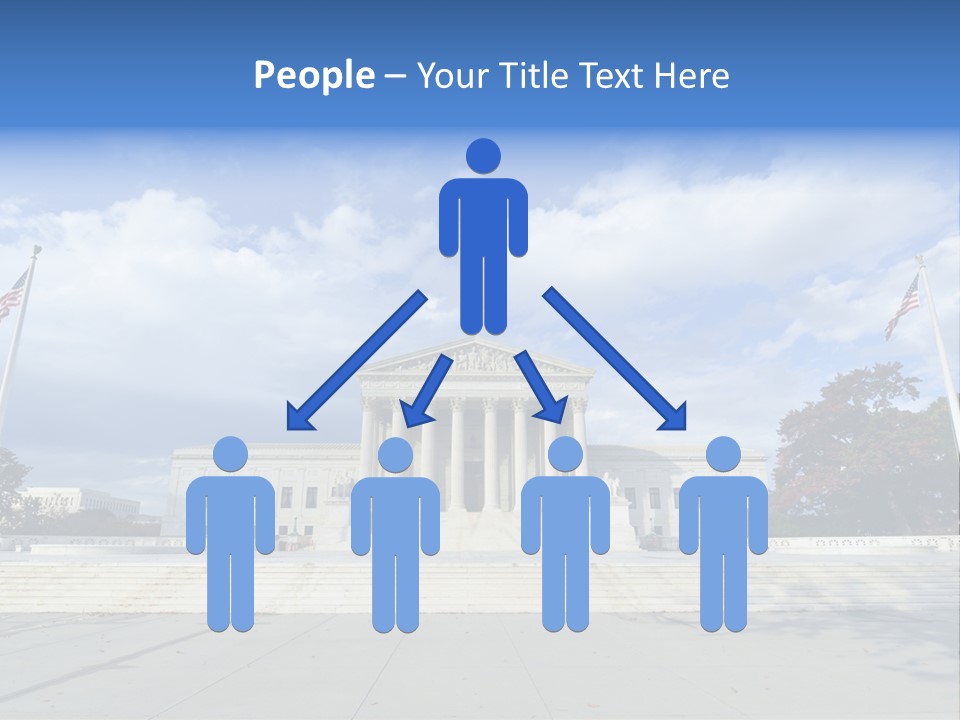A Large Building With Columns And Flags In Front Of It PowerPoint Template