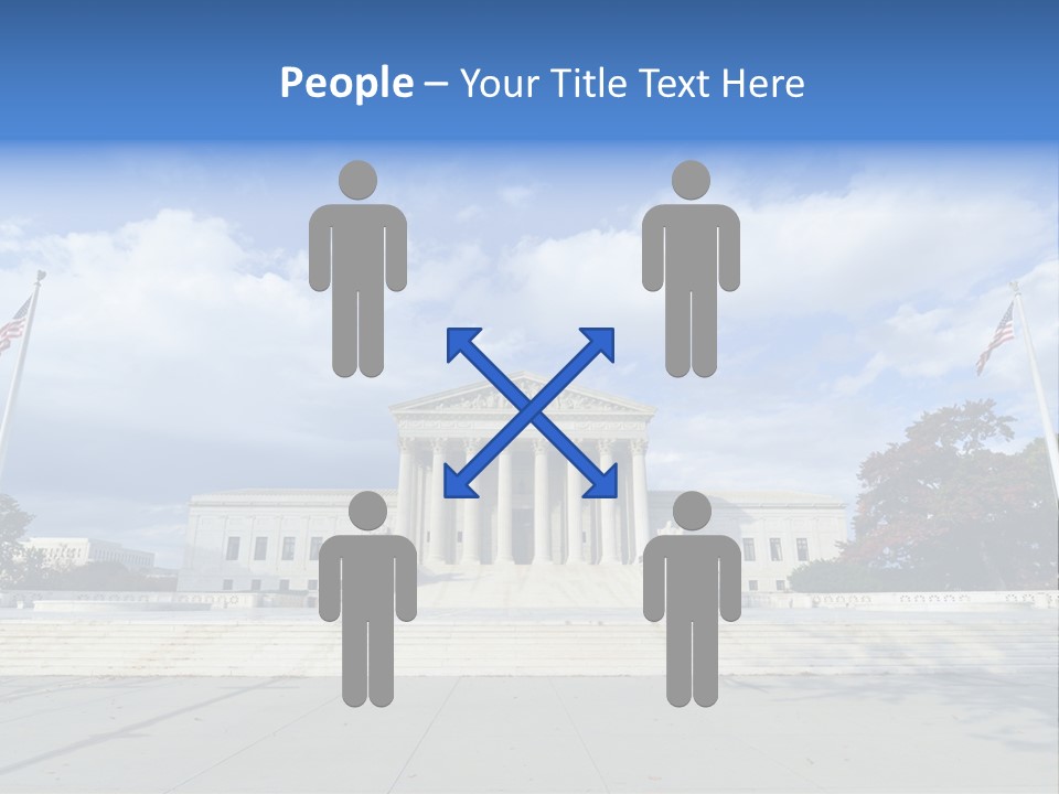 A Large Building With Columns And Flags In Front Of It PowerPoint Template