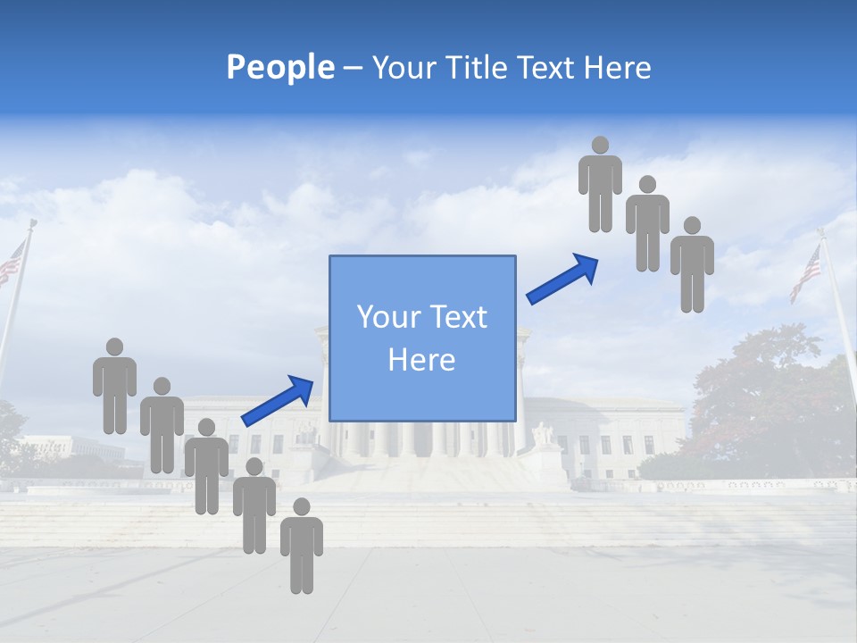 A Large Building With Columns And Flags In Front Of It PowerPoint Template