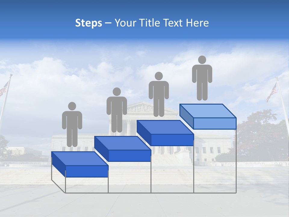 A Large Building With Columns And Flags In Front Of It PowerPoint Template