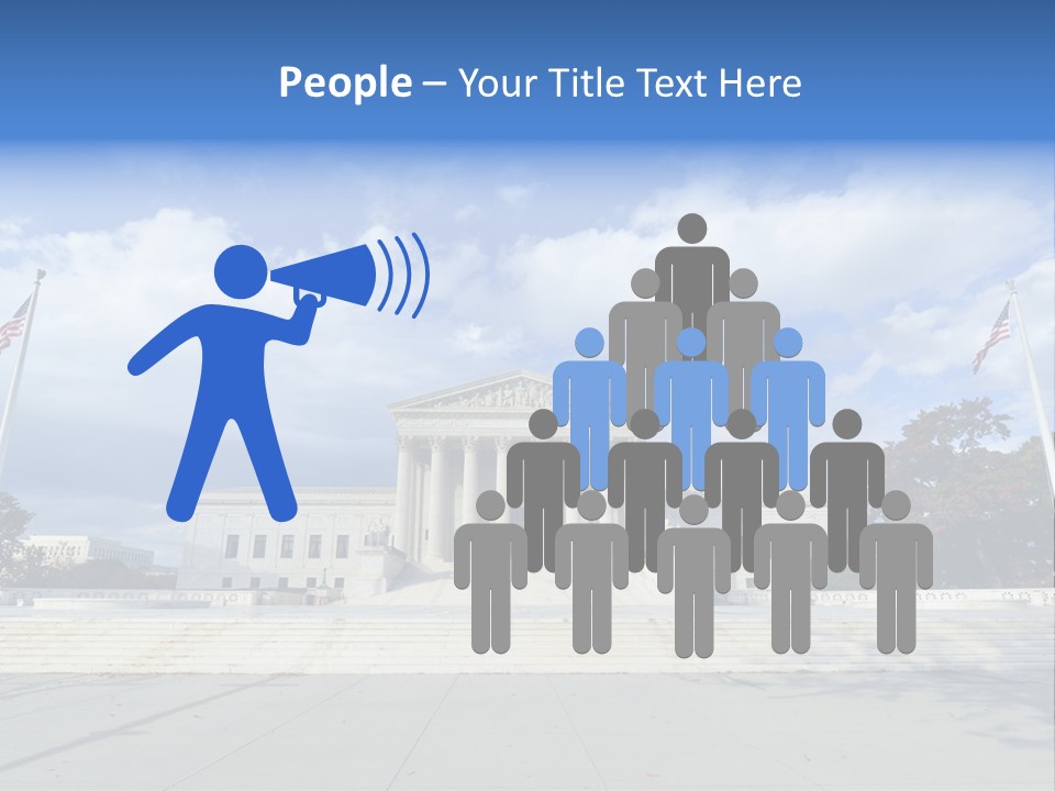 A Large Building With Columns And Flags In Front Of It PowerPoint Template