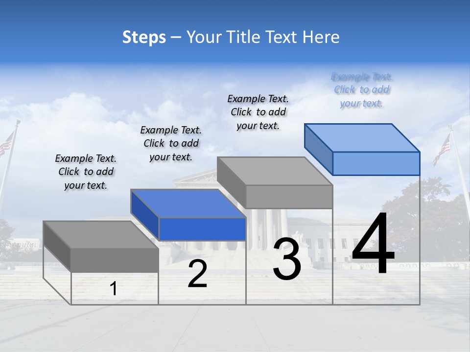 A Large Building With Columns And Flags In Front Of It PowerPoint Template