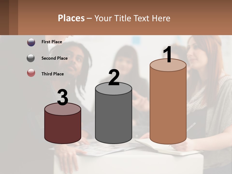 A Group Of People Sitting Around A Table Talking PowerPoint Template