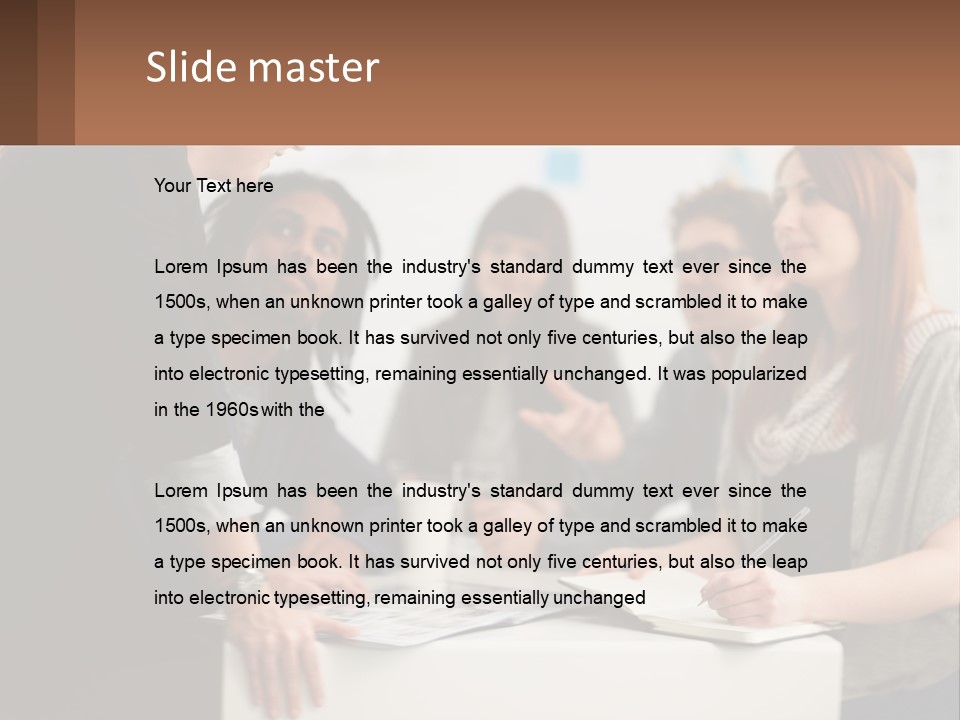 A Group Of People Sitting Around A Table Talking PowerPoint Template