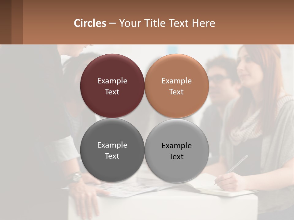 A Group Of People Sitting Around A Table Talking PowerPoint Template