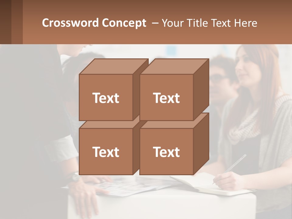 A Group Of People Sitting Around A Table Talking PowerPoint Template