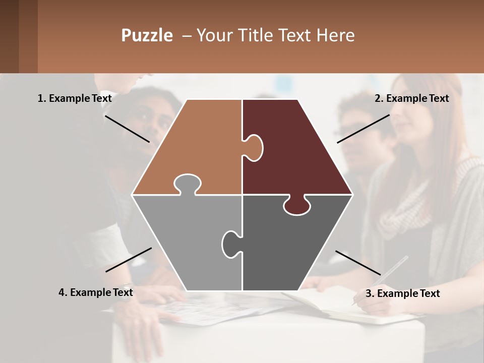 A Group Of People Sitting Around A Table Talking PowerPoint Template