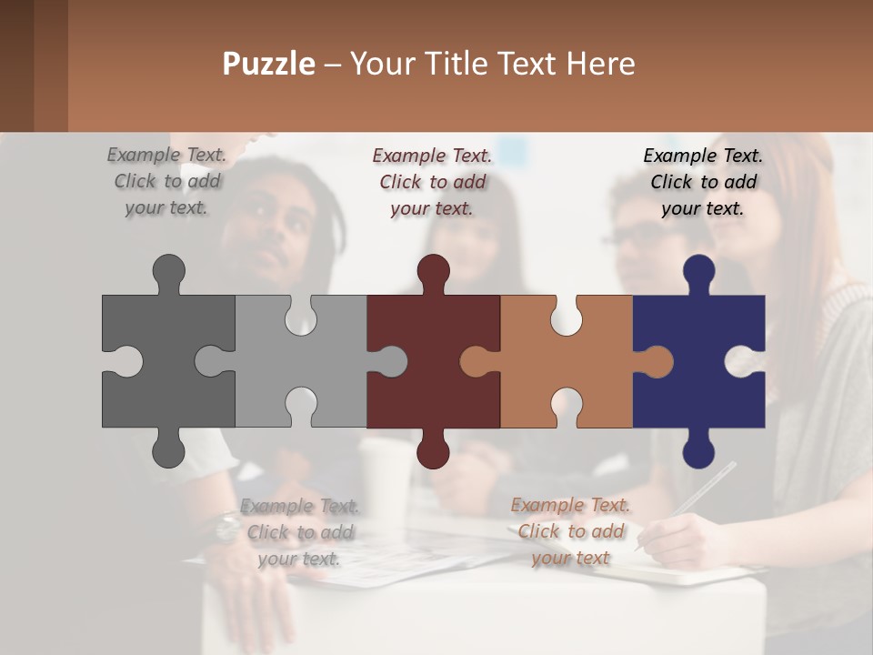 A Group Of People Sitting Around A Table Talking PowerPoint Template