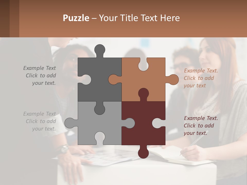 A Group Of People Sitting Around A Table Talking PowerPoint Template