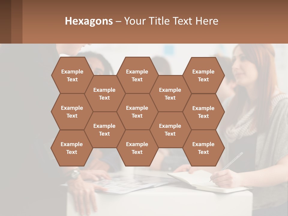 A Group Of People Sitting Around A Table Talking PowerPoint Template