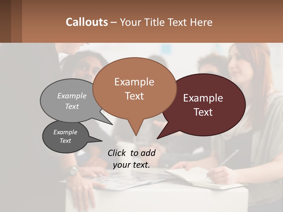 A Group Of People Sitting Around A Table Talking PowerPoint Template