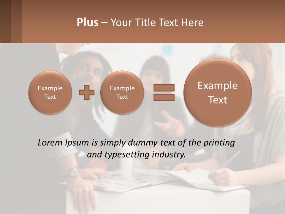 A Group Of People Sitting Around A Table Talking PowerPoint Template