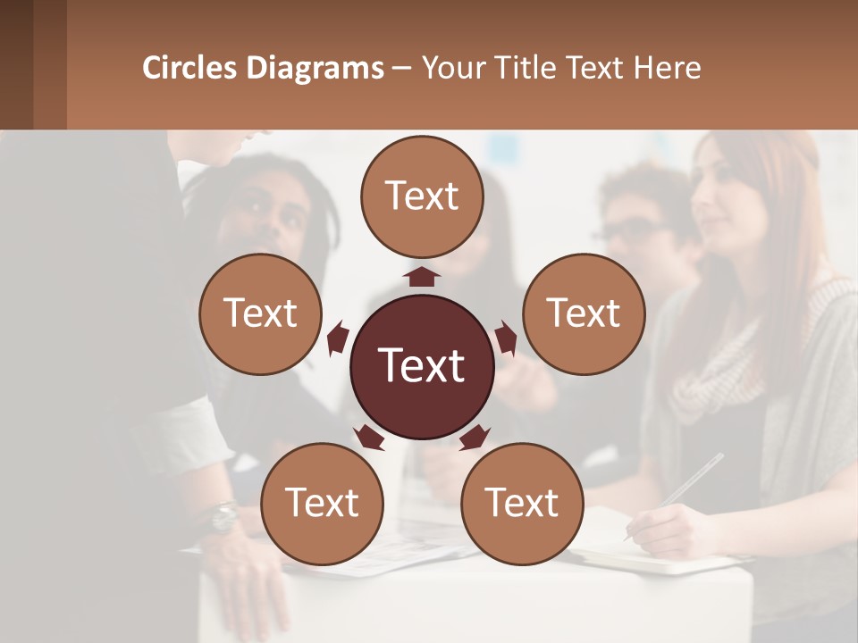 A Group Of People Sitting Around A Table Talking PowerPoint Template