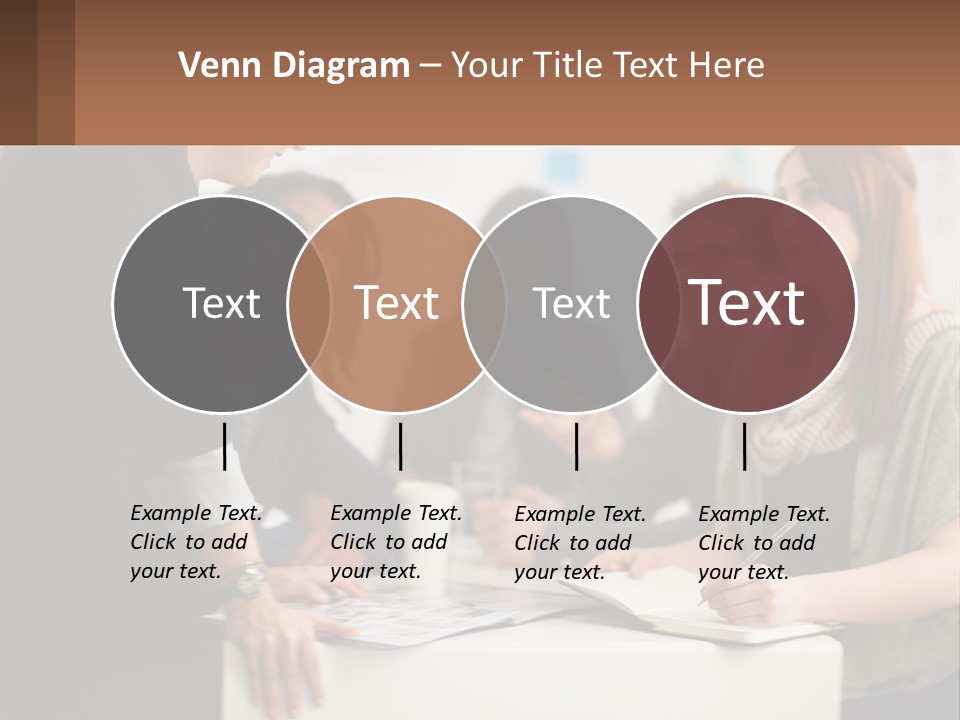 A Group Of People Sitting Around A Table Talking PowerPoint Template
