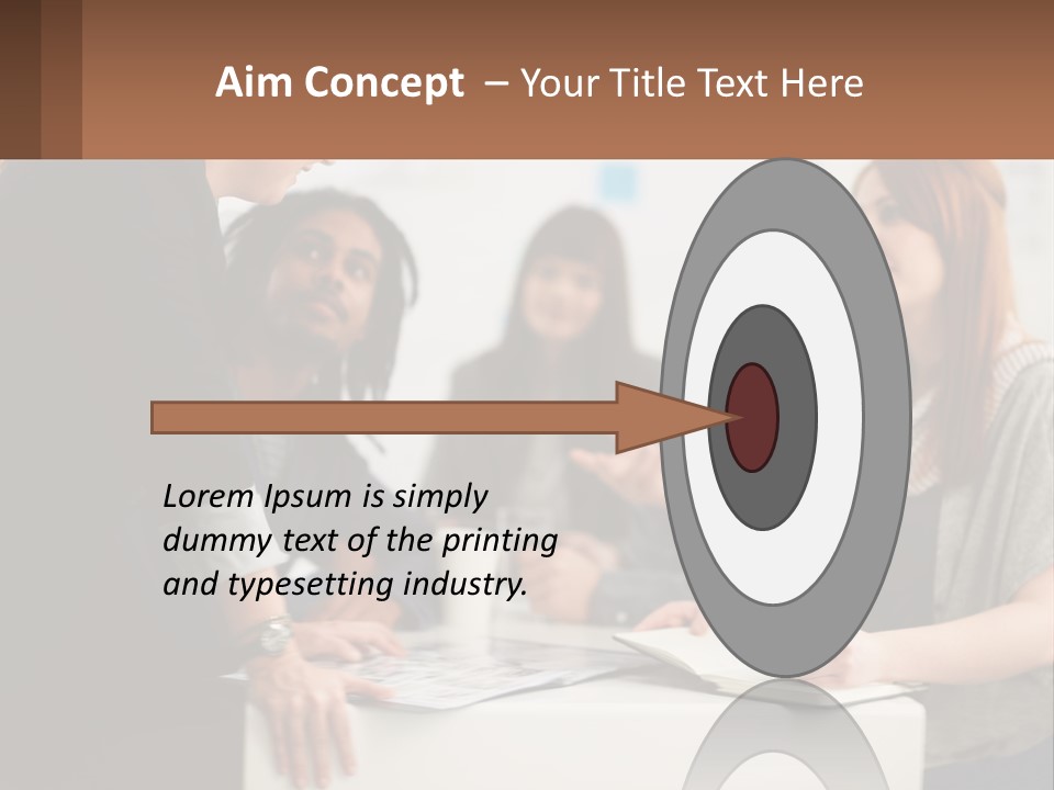 A Group Of People Sitting Around A Table Talking PowerPoint Template