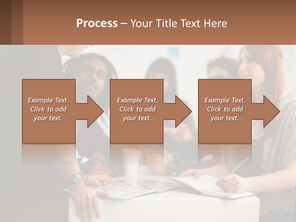 A Group Of People Sitting Around A Table Talking PowerPoint Template
