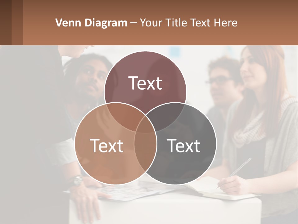 A Group Of People Sitting Around A Table Talking PowerPoint Template