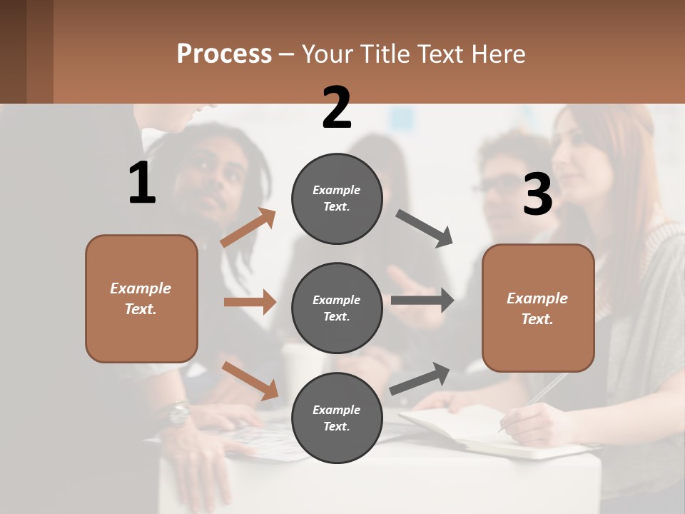 A Group Of People Sitting Around A Table Talking PowerPoint Template