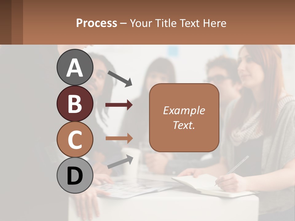 A Group Of People Sitting Around A Table Talking PowerPoint Template