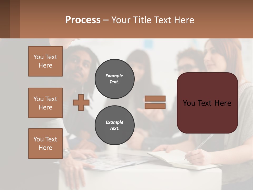A Group Of People Sitting Around A Table Talking PowerPoint Template