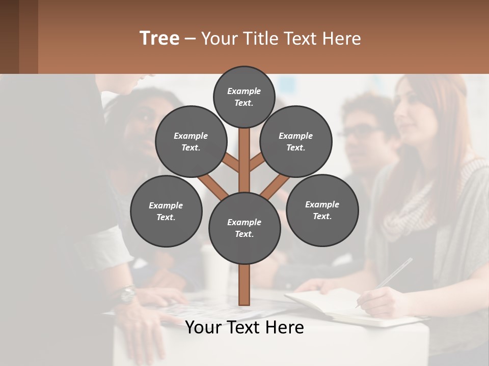 A Group Of People Sitting Around A Table Talking PowerPoint Template