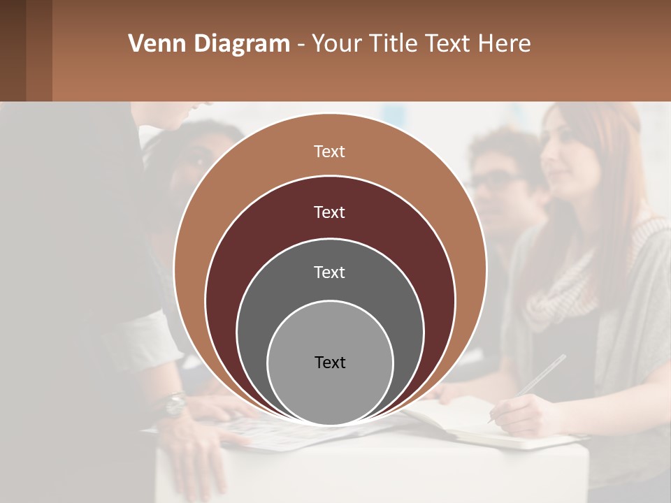 A Group Of People Sitting Around A Table Talking PowerPoint Template