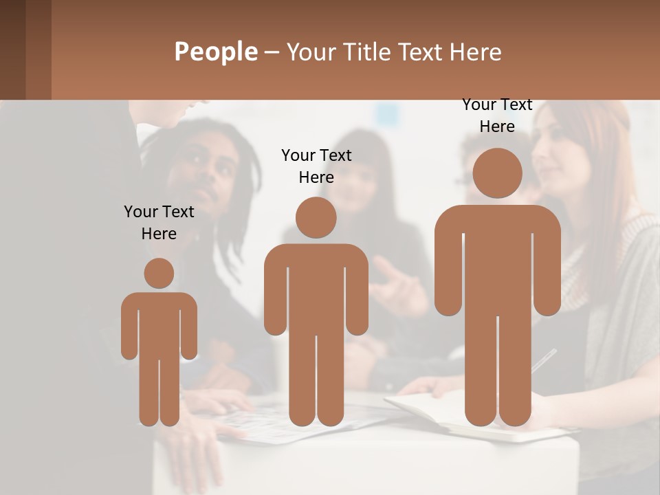 A Group Of People Sitting Around A Table Talking PowerPoint Template