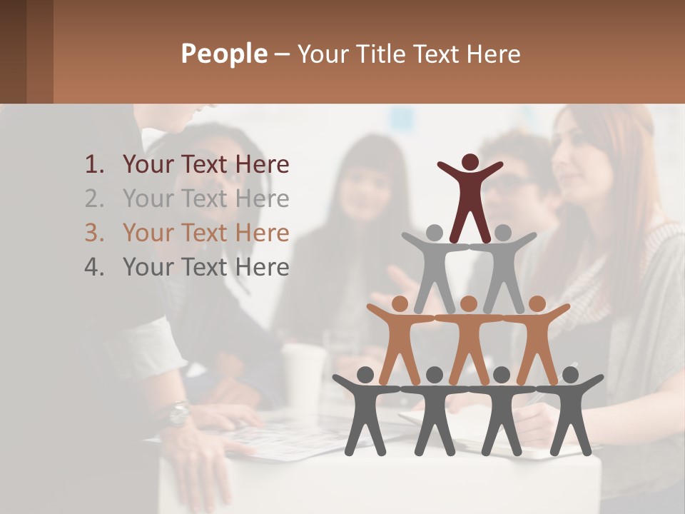 A Group Of People Sitting Around A Table Talking PowerPoint Template