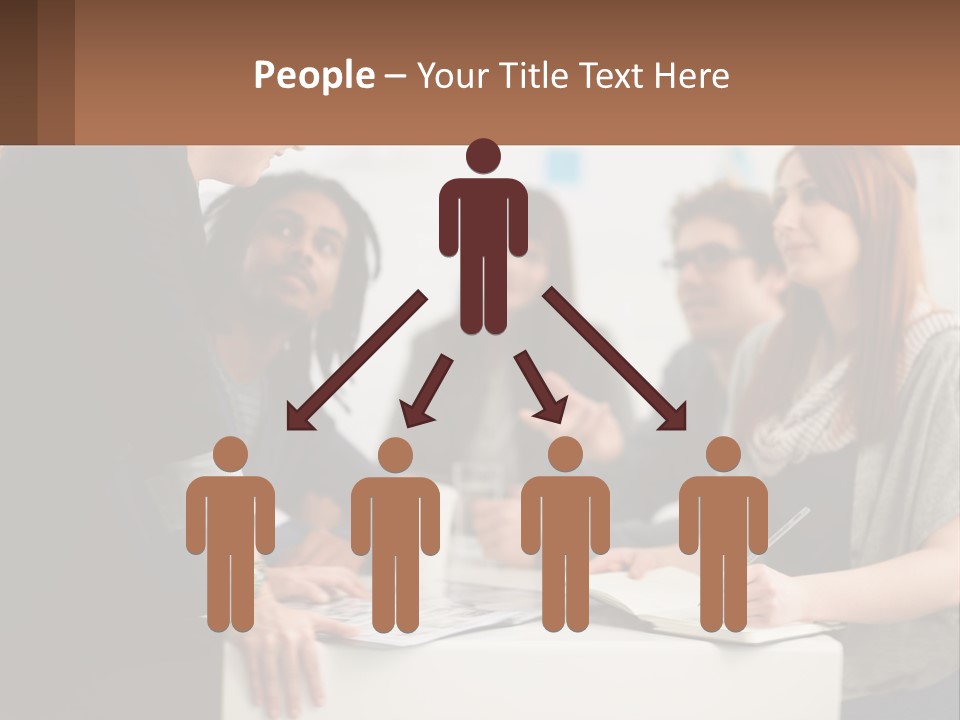 A Group Of People Sitting Around A Table Talking PowerPoint Template