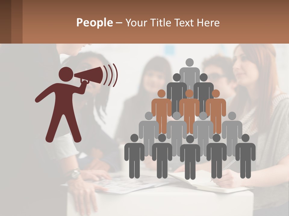 A Group Of People Sitting Around A Table Talking PowerPoint Template