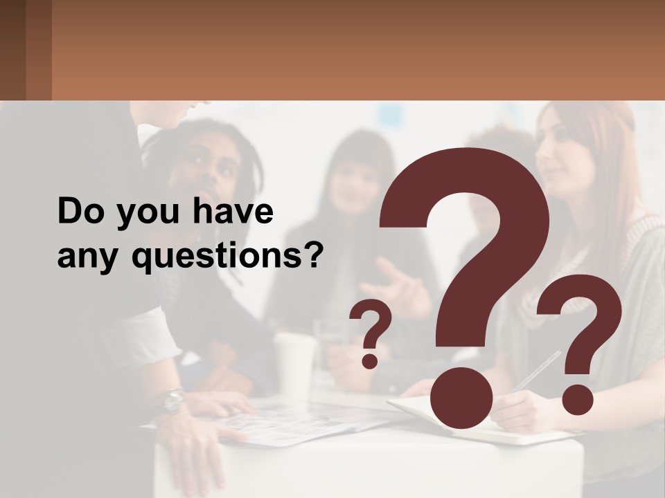 A Group Of People Sitting Around A Table Talking PowerPoint Template