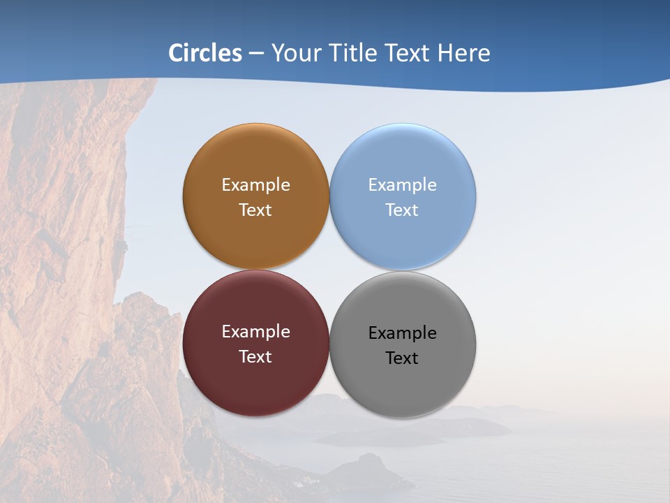 A Man Climbing Up A Cliff With The Ocean In The Background PowerPoint Template