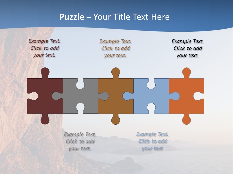 A Man Climbing Up A Cliff With The Ocean In The Background PowerPoint Template