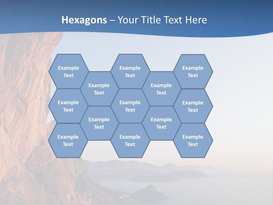 A Man Climbing Up A Cliff With The Ocean In The Background PowerPoint Template