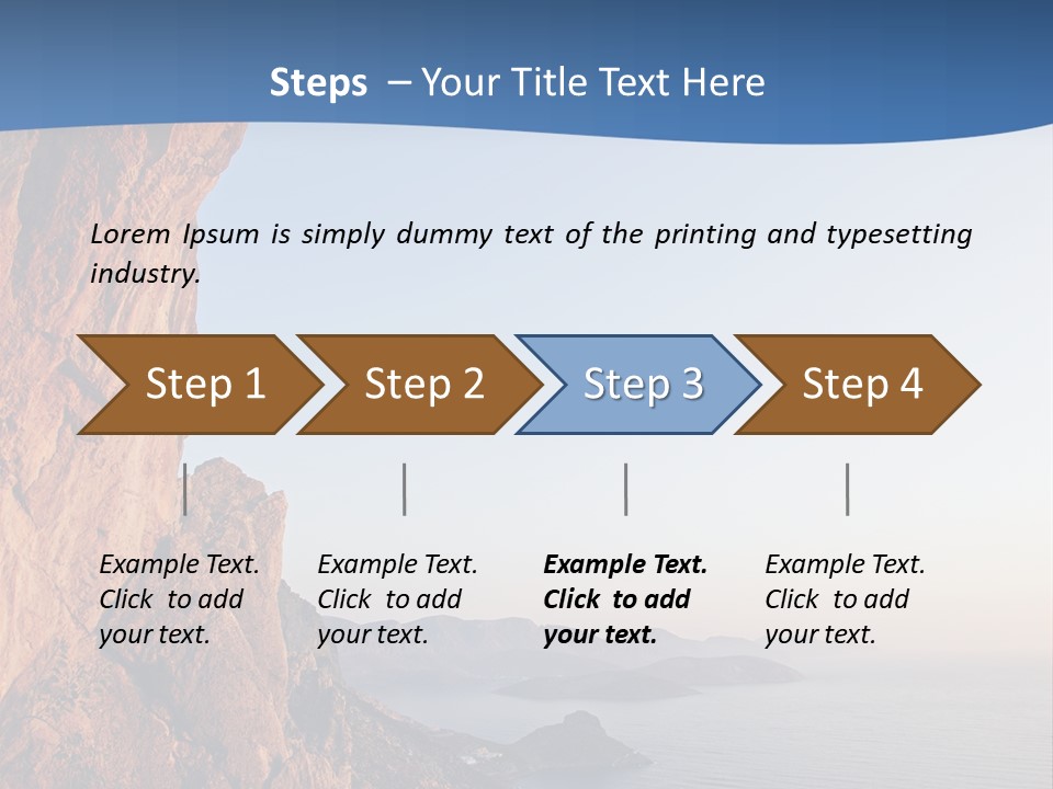 A Man Climbing Up A Cliff With The Ocean In The Background PowerPoint Template