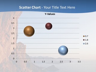 A Man Climbing Up A Cliff With The Ocean In The Background PowerPoint Template
