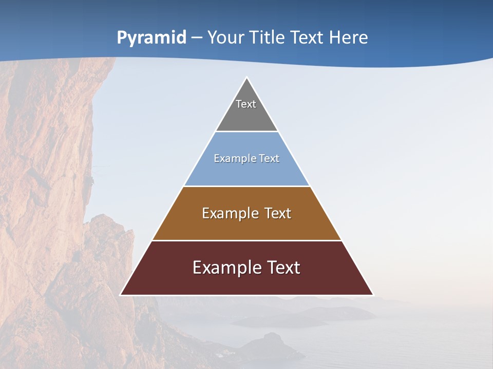 A Man Climbing Up A Cliff With The Ocean In The Background PowerPoint Template