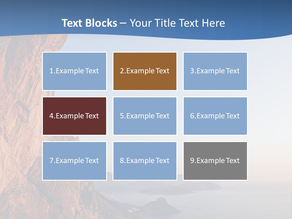 A Man Climbing Up A Cliff With The Ocean In The Background PowerPoint Template