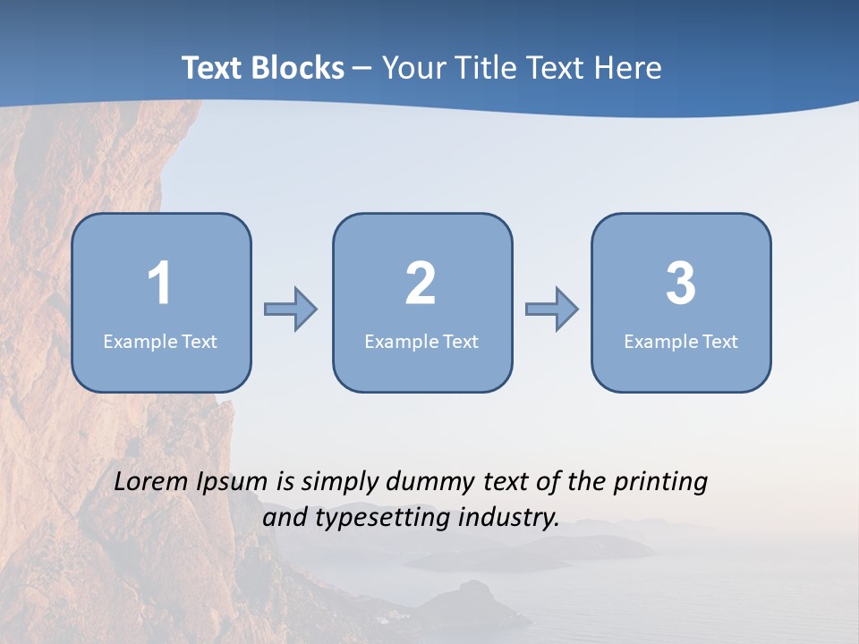 A Man Climbing Up A Cliff With The Ocean In The Background PowerPoint Template