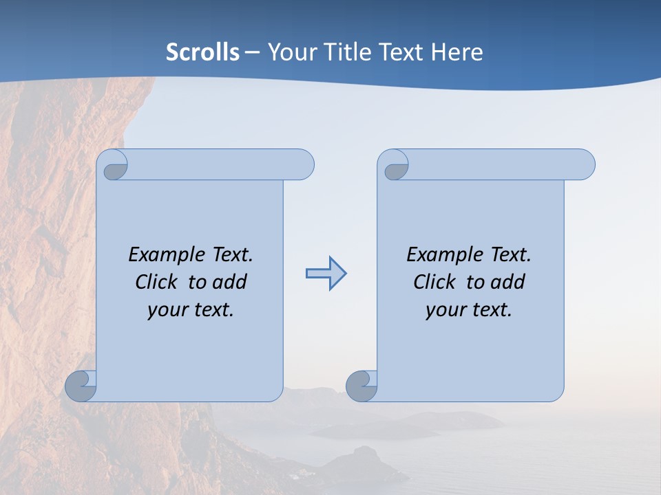 A Man Climbing Up A Cliff With The Ocean In The Background PowerPoint Template