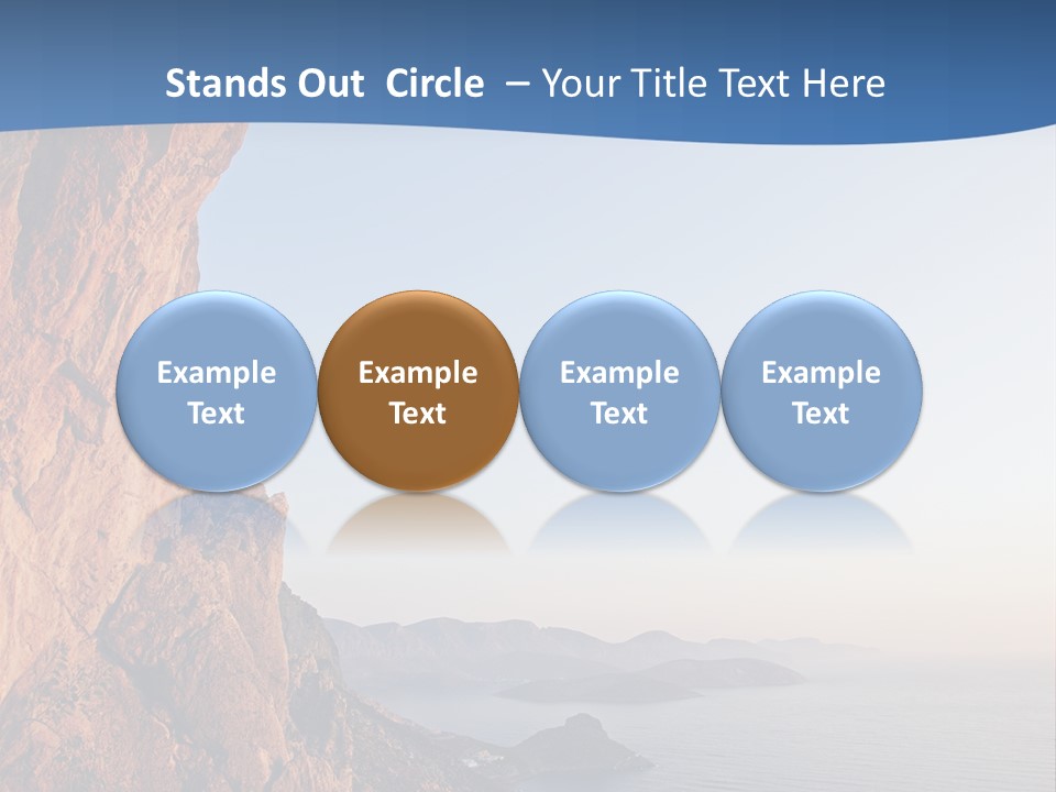 A Man Climbing Up A Cliff With The Ocean In The Background PowerPoint Template