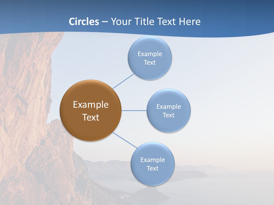 A Man Climbing Up A Cliff With The Ocean In The Background PowerPoint Template