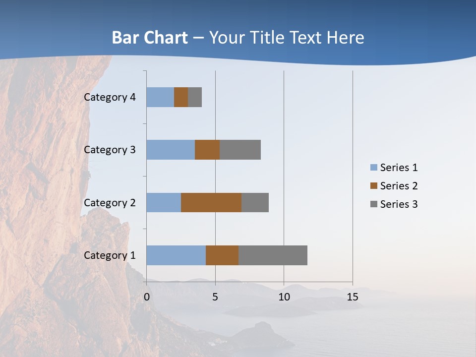 A Man Climbing Up A Cliff With The Ocean In The Background PowerPoint Template