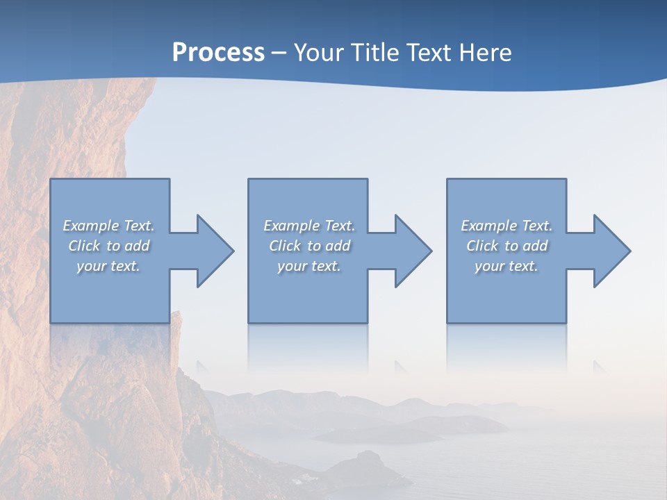 A Man Climbing Up A Cliff With The Ocean In The Background PowerPoint Template