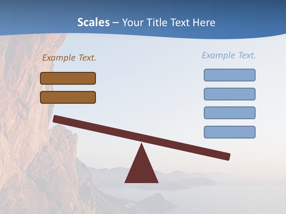 A Man Climbing Up A Cliff With The Ocean In The Background PowerPoint Template